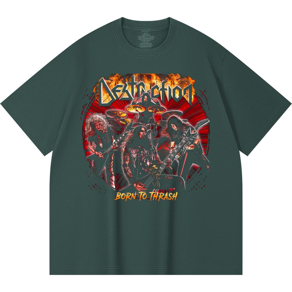 230 Gsm 100% Cotton Heavy Metal T-Shirt Rock Band Popular Music Print Unisex Heavy Cotton T Shirt