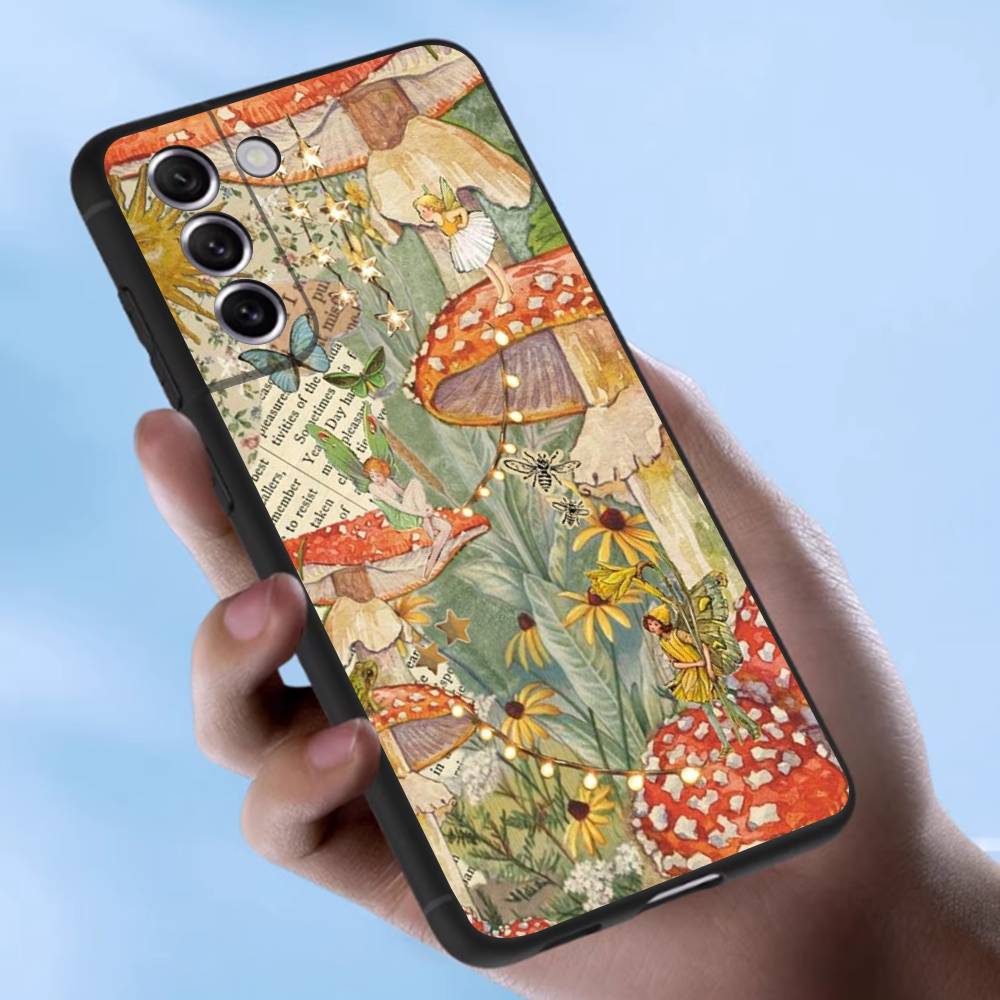 

Cartoon Mushroom Collage Art Case For Samsung Galaxy Case S25 S23 S22 S21 S30 S20 S10 Ultra Plus FE TPU Soft Cover Samsung S22Plus 5G