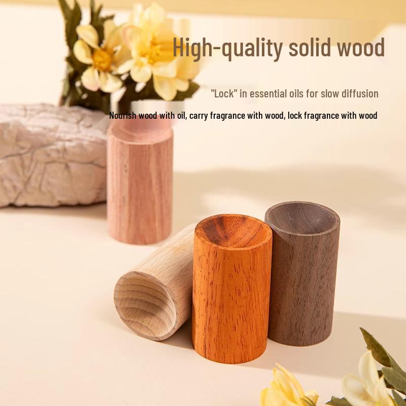 Natural Wood Aromatherapy Diffuser and Air Freshener - Indoor Ornament for Essential Oil and Car Use