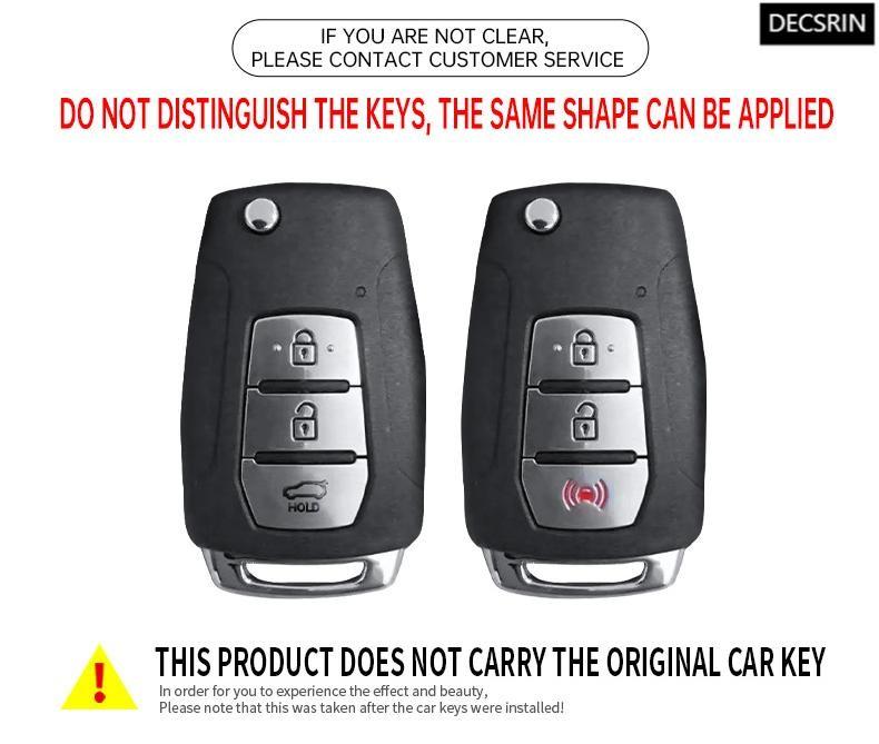 Zinc Alloy+ Leather Car Flip Key Case Cover Shell Fob For SsangYong Kyron 2 Sanka Actyon Korando Tivoli Protective Accessories