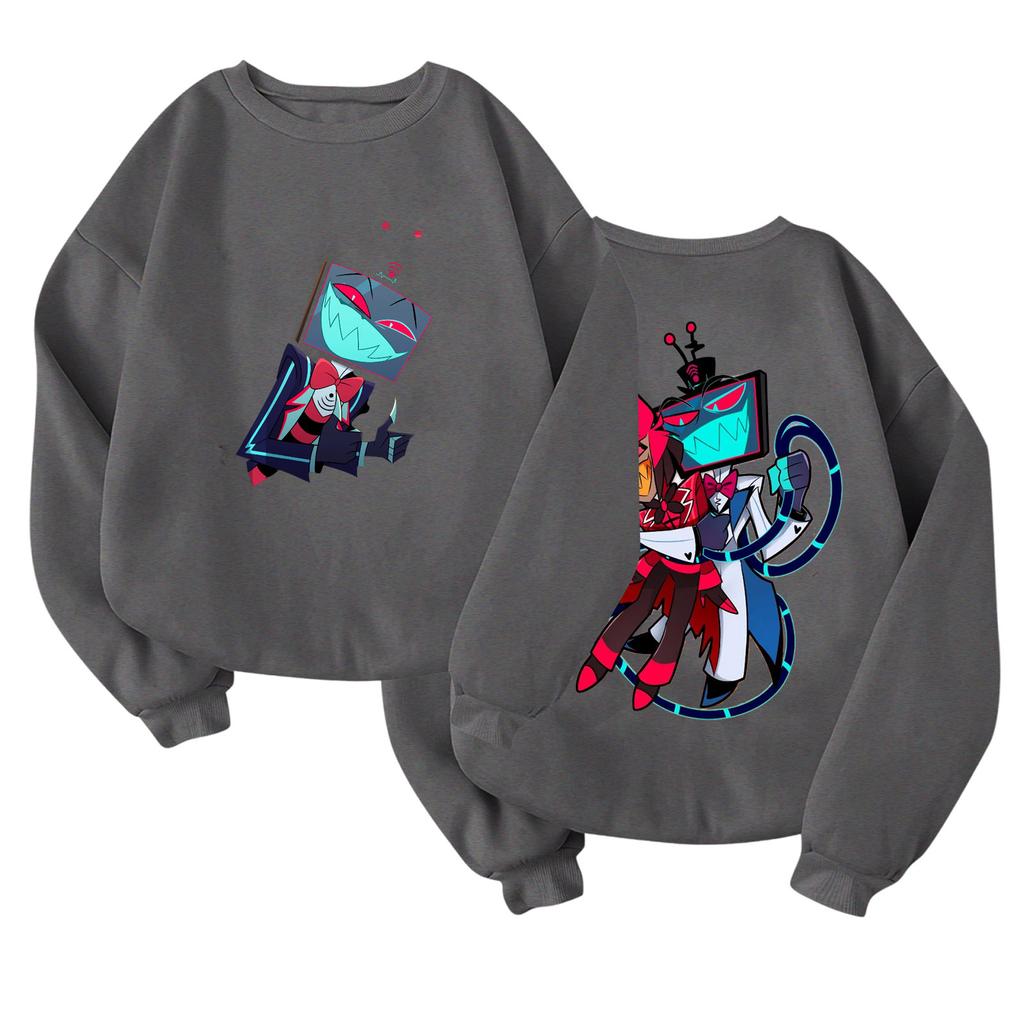 Children's Fashionable Lightweight Long-sleeved Round Neck Pullover With Pockets Printed Pullover