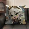 Bennett Cute Genshin Impact Cushion Cover Natural Linen Organic Fabric Double-Sided Printing Sofa Home Decor Gift Pillow Case