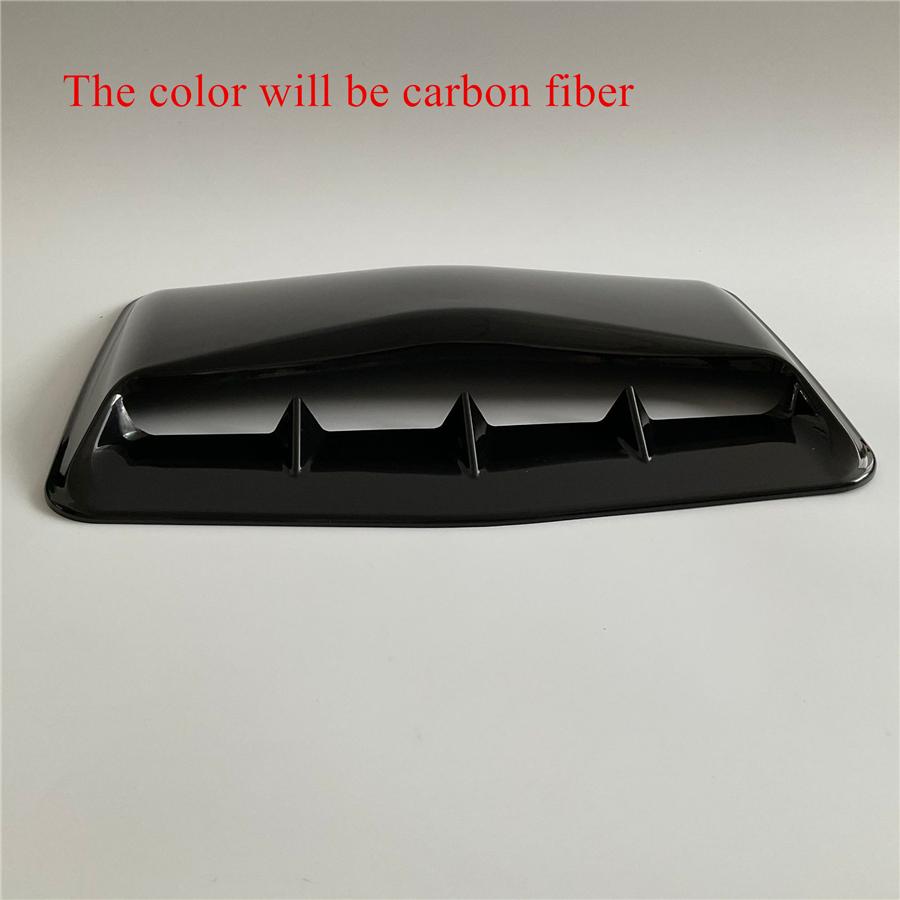 Car Decorative Air Flow Intake Hood Scoop Vent Bonnet Cover Carbon Fiber Look