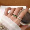European and American Light Luxury Geometric Colorful Zircon Open Ring Exaggerated High-end Retro Ring