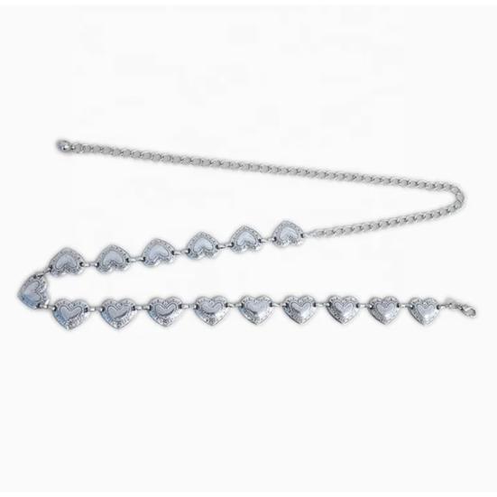 Gothic Punk Heart წელის ჯაჭვი ვინტაჟური ესთეტიკური მაღალი წელის რეგულირებადი არაგამქრალი ჯინსისთვის