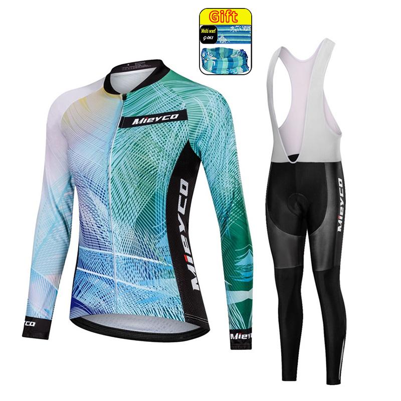 Women Cycling Jersey Pants Kits Bicicleta Clothing Long Sleeve Mtb Roupas Femininas Bicycle Equipment Ropa Deportiva Mujer