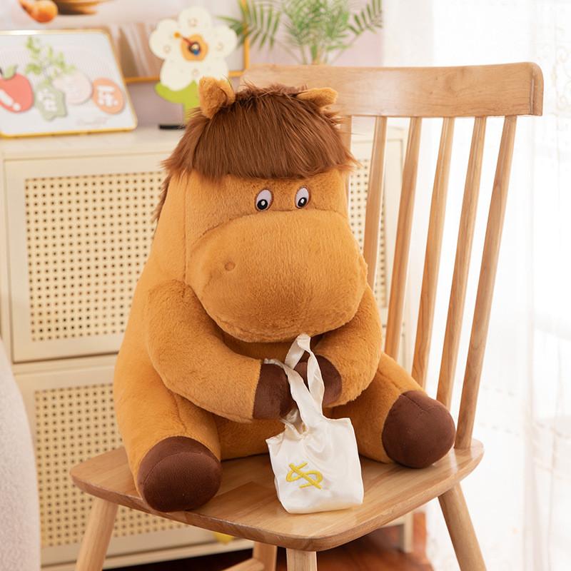 Creative Funny Worker Cow Horse Plush Toy With Soft Short Pile For Gift And Decoration