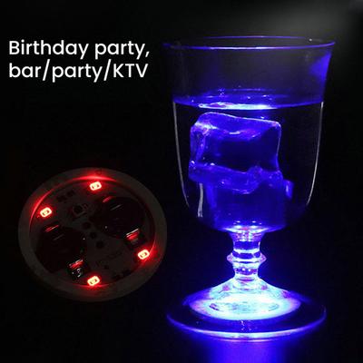 Colorful LED Coaster with 3 Light Modes Self-Adhesive Portable Drink Coaster for Beer Coffee Bar Ambience Lights Fun Home Bar Accessory