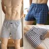Men's High Waist Cotton Boxer Shorts - Loose Fit Sleep & Home Pants, Plus Size, Lightweight Four-Corner Design