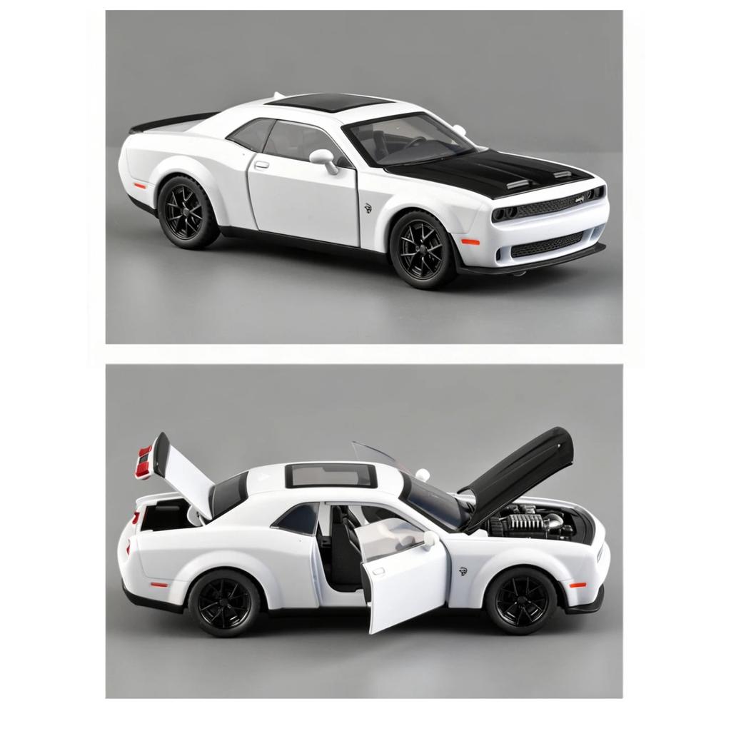 1/32 Dodge Challenger SRT Car Model Alloy Die-cast Simulation Hellcat Muscle Sports Car Model Boy Toy Car Holiday Birthday Gift