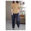 Autumn And Winter Vintage Solid Color Long Sleeved Loose T Shirt Base Shirt