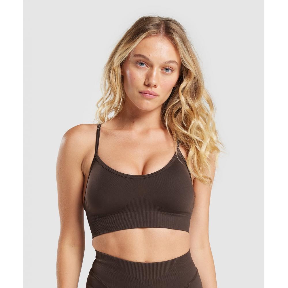 

GYMSHARK Sweat Seamless Sports Bra Shadow Brown B4A4Q NBZT