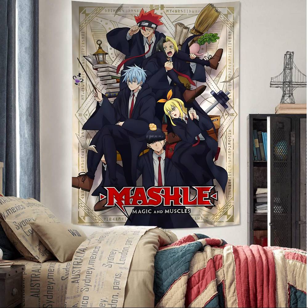 Japanese Anime MASHLE MAGIC AND MUSCLES Tapestry VintageStyle Character Group Decor BannerDorm Decor Wall Hanging Home Decor