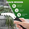 Household Stainless Steel Patio Weed Knife L-Shaped Sharp Serrated Tip Clears Crevice Weeds Suitable for Backyard Farm Weeding