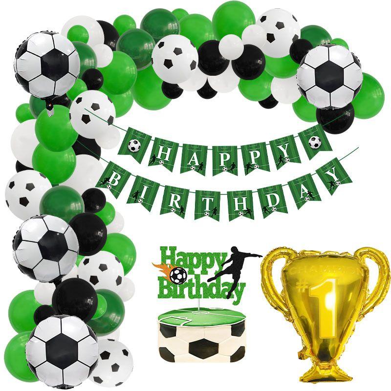 Football World Cup Trophy Theme Football World Cup Trophy Aluminum Film Balloon Set Cake Stand Birthday Party Decorative Items Hercules cup balloon chain