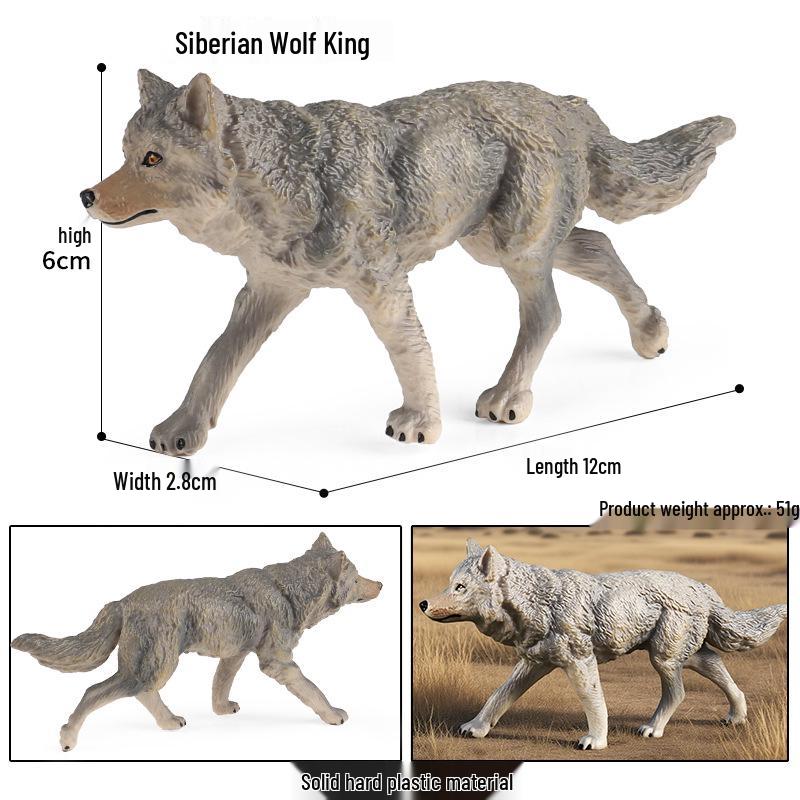 Cross-border Wild Animal Model: Prairie, Brown, Snow, Predator Wolves & Cub Educational Display Toy
