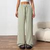 Women's Drawstring Waist Striped Wide Leg Pants Casual Loose Straight Leg Trousers