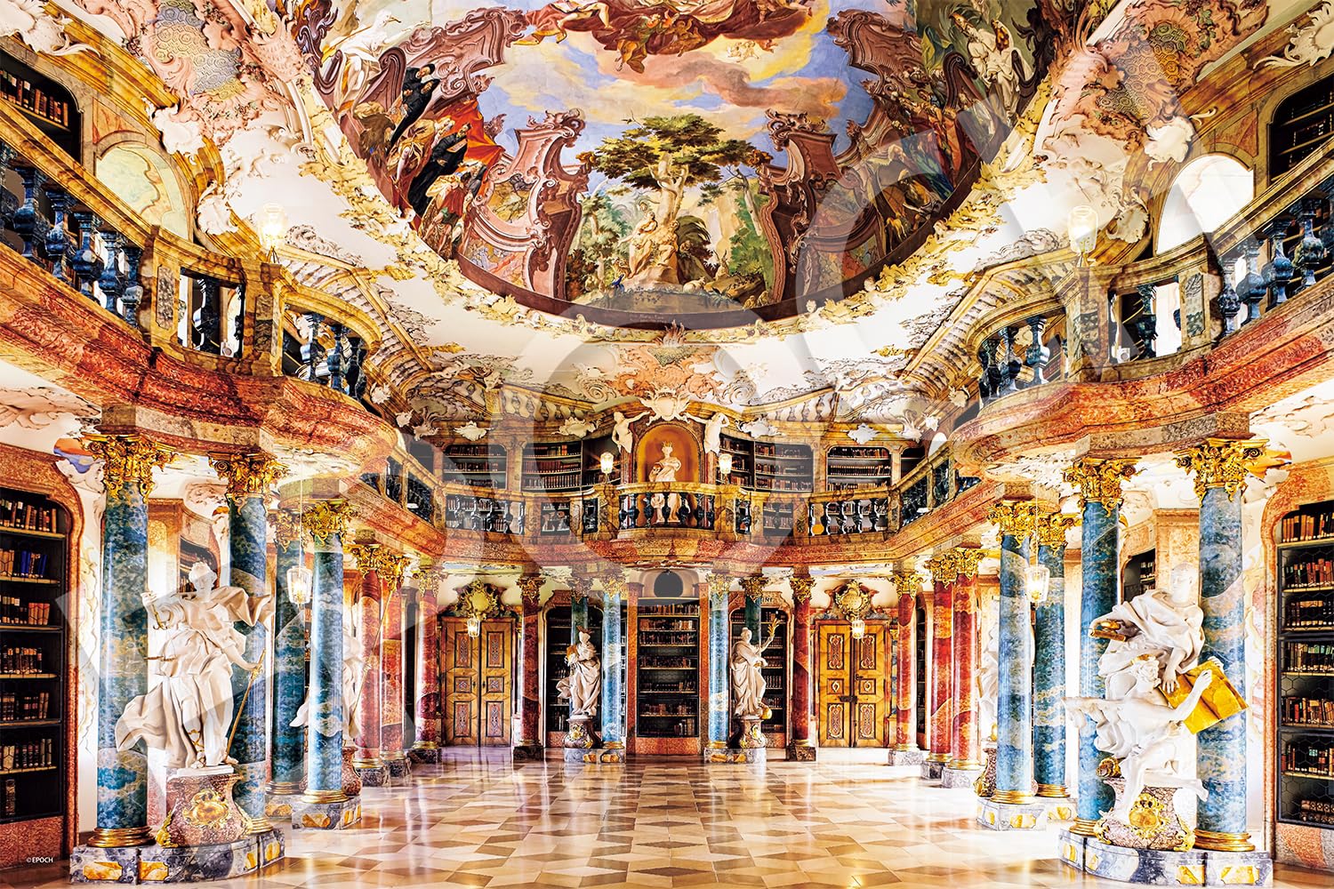 

Epoch Jigsaw World Wiblingen Abbey Library Germany x 75 Includes and Score Ticket 1000-Piece Puzzle Libraries - (50 cm) 11-616s, Glue, Spatula,