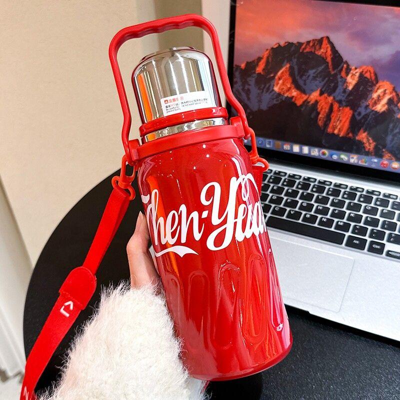 Japan Large Capacity Thermos Cup Coca-Cola Internet Celebrity New 316 Stainless Steel Thermos Pot Male and Female Students Sports