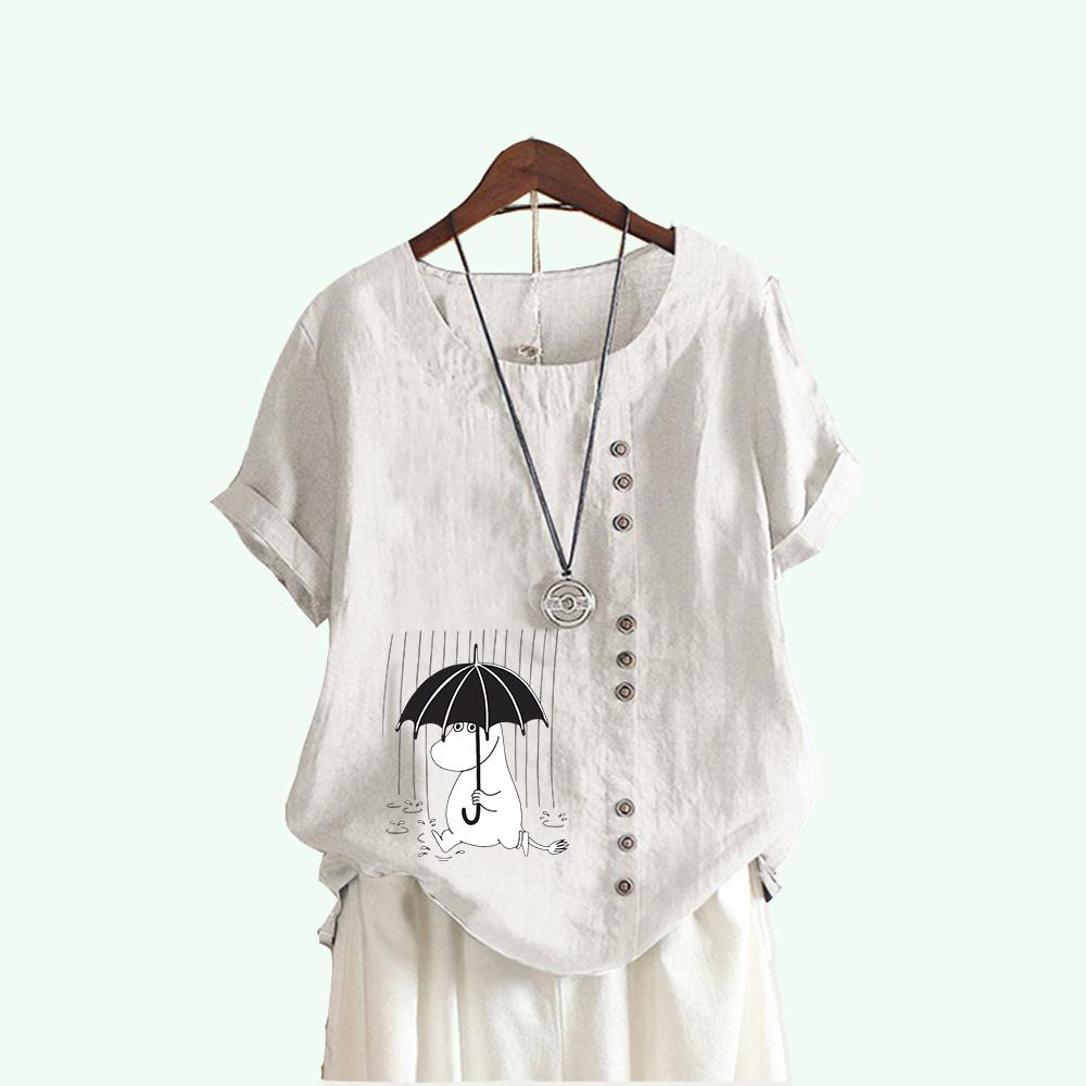 Женская модная футболка с короткими рукавами и принтом кота, летний повседневный пуловер с круглым вырезом, свободные хлопковые льняные блузки S белый