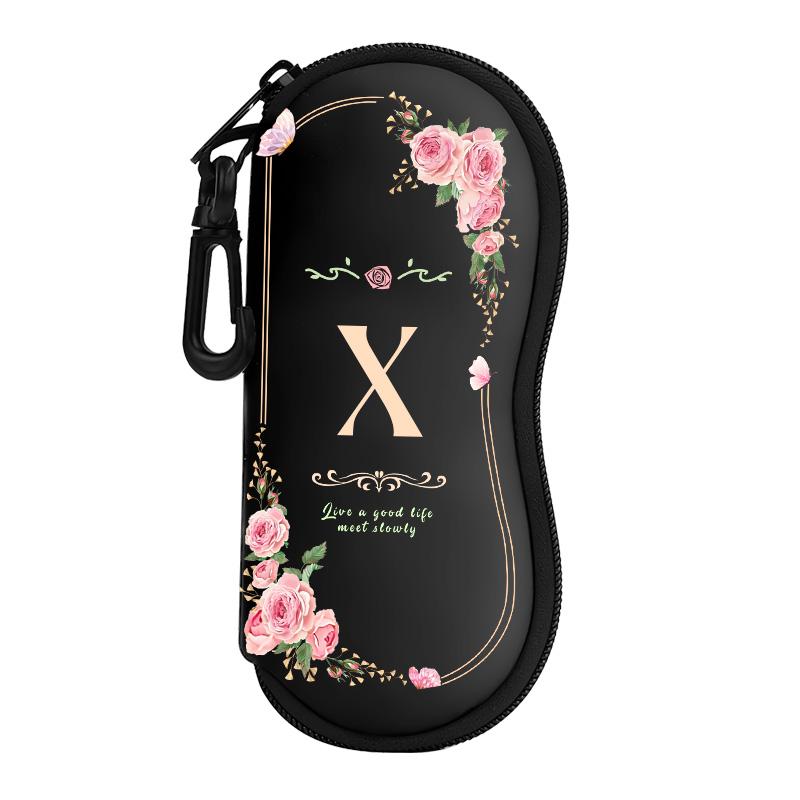 

Буква A-Z Дорожный чехол на молнии для очков Легкий чехол для солнцезащитных очков Женский Мужской Для повседневного использования