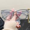 Fashion Women Retro Cat Eye Glasses Frame Trend Flat Light Eyeglasses Women Simple Cateye Anti Blue Light Computer Glasses