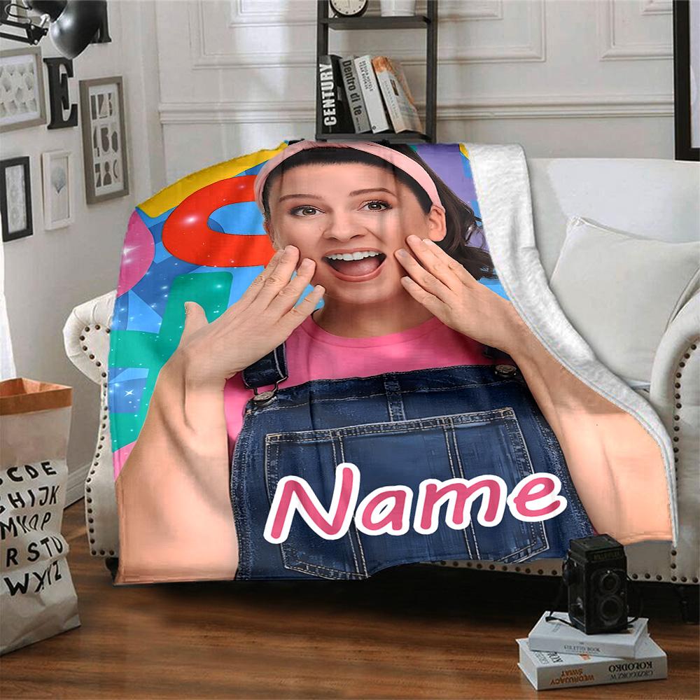 Customizable Ms Rachel1 Throw Blanket – Personalized Name, All-Season Cozy Snug Blanket, Machine Washable, Personalized Blanket