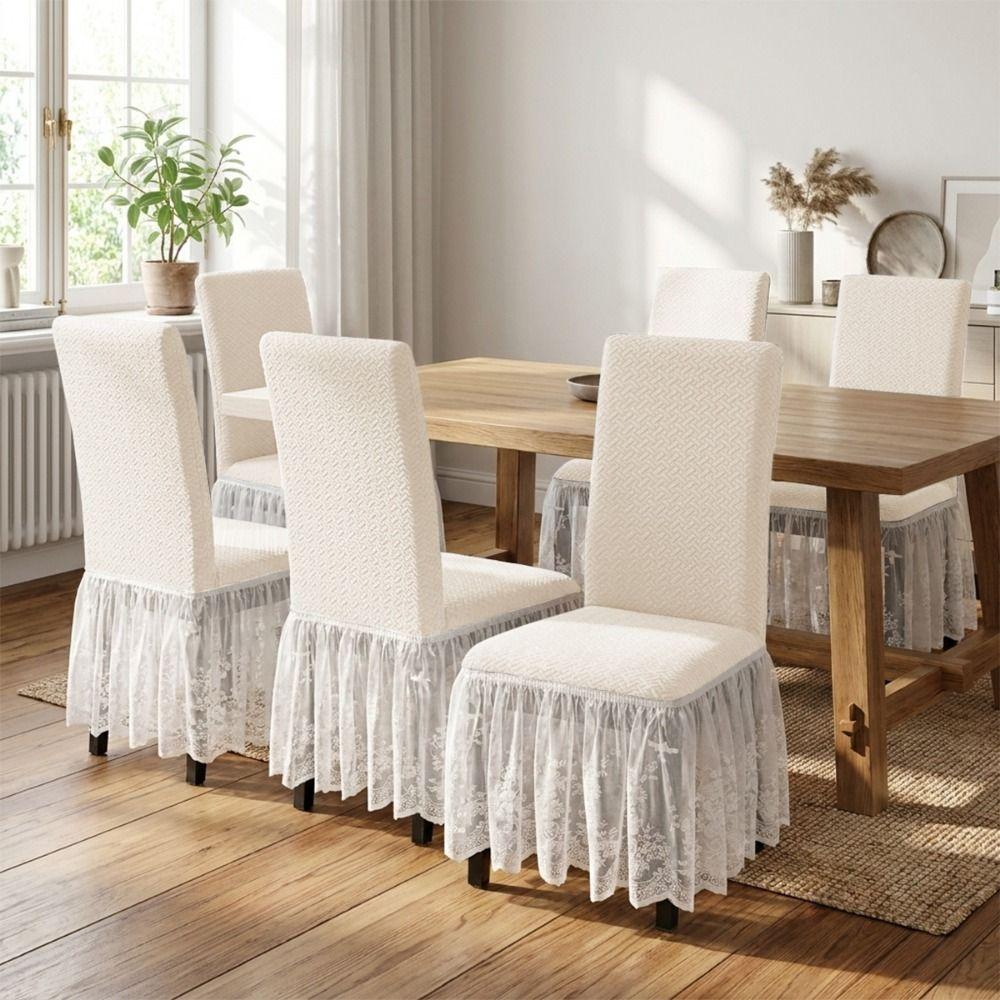 Stretchable Elastic Chair Cover Thickened Full Wrap Stool Cover Chair Cover with Skirt  Home Use