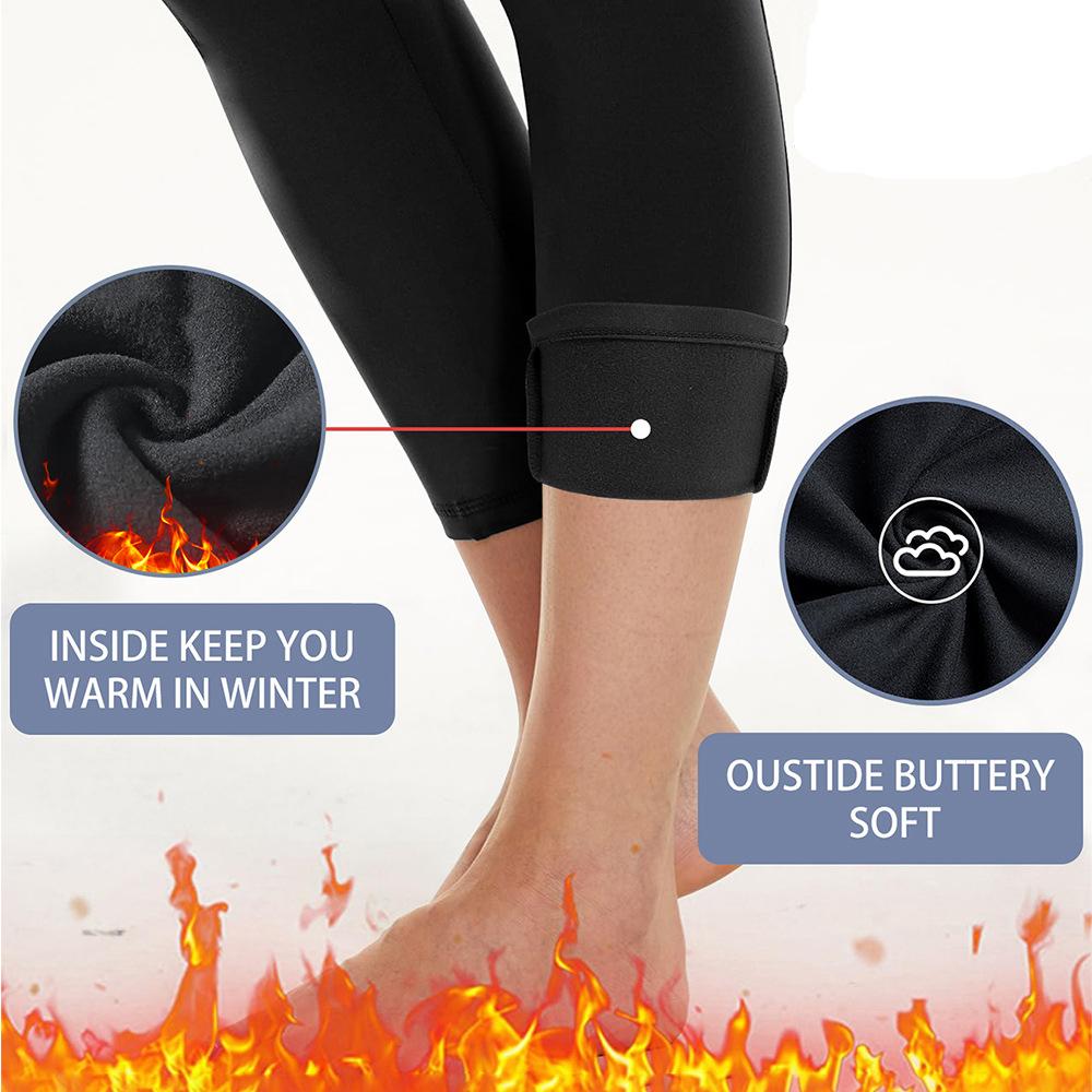 Pocketed Autumn and Winter Fleece-lined Leggings for Women Autumn and Winter High-waisted Outerwear Fitness Yoga Pants