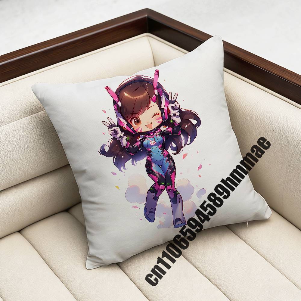 For Juno Ow DVA OOverwatch Throw Pillow Case Sham xcm xcm Square Home Pillowcase Cushion Cover