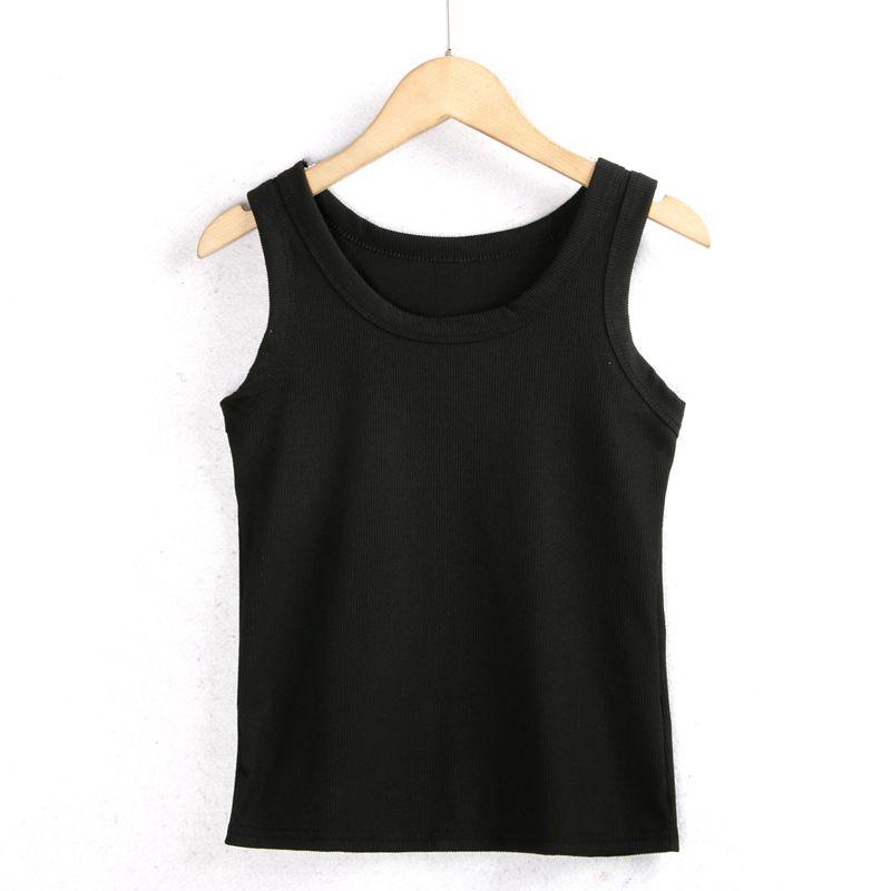 

Knitting Vest Summer New round Neck Pullover High Elasticity Silm Slim Looking Inner Match Small Shirt Outer Wear Bottoming Shirt Black XL/2XL(115-135(2))