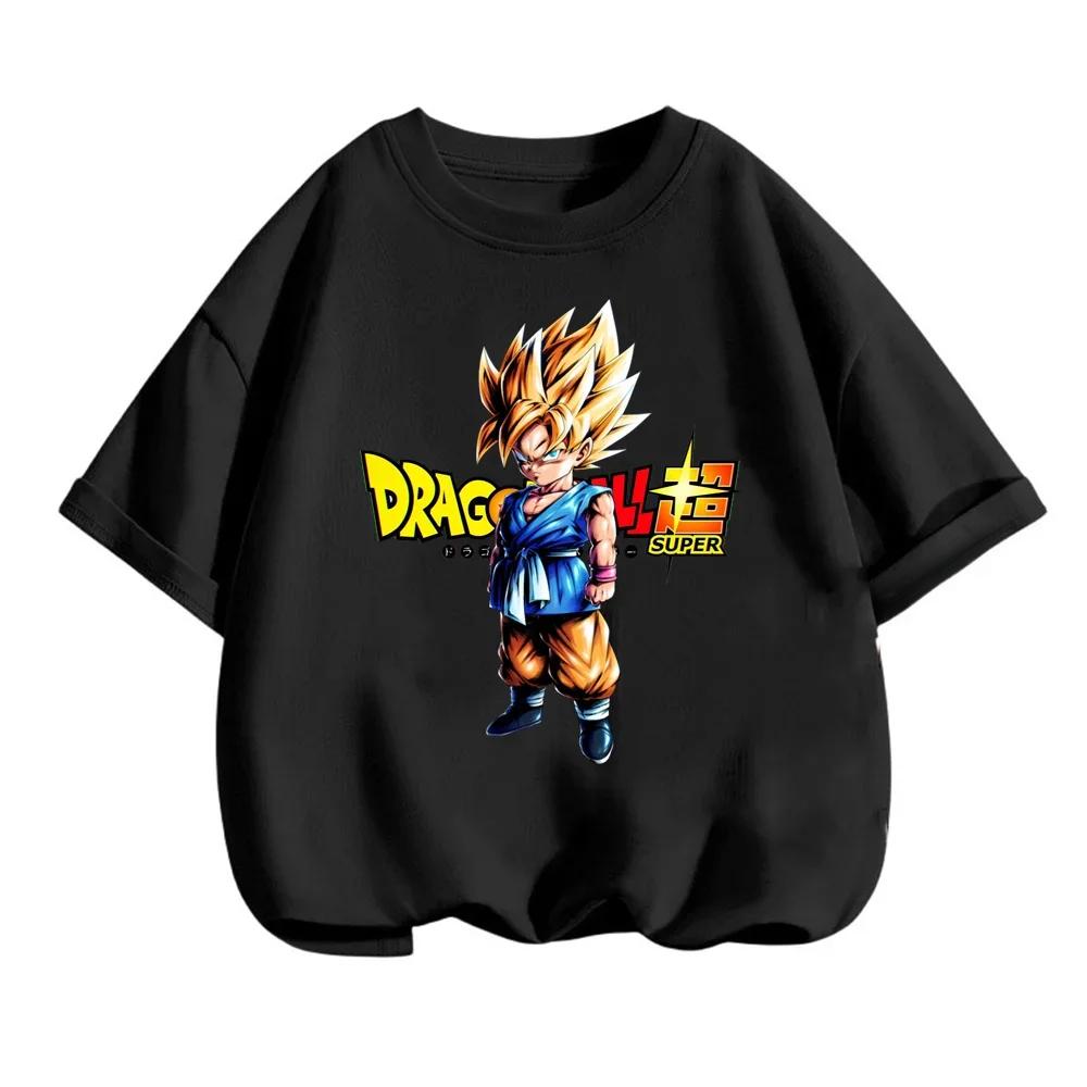 Dragon Ball Super Kid Goku Cotton T-Shirt Men's Plus Size Summer 2026 Casual Sports Fashion Short Sleeve Tee Y2k