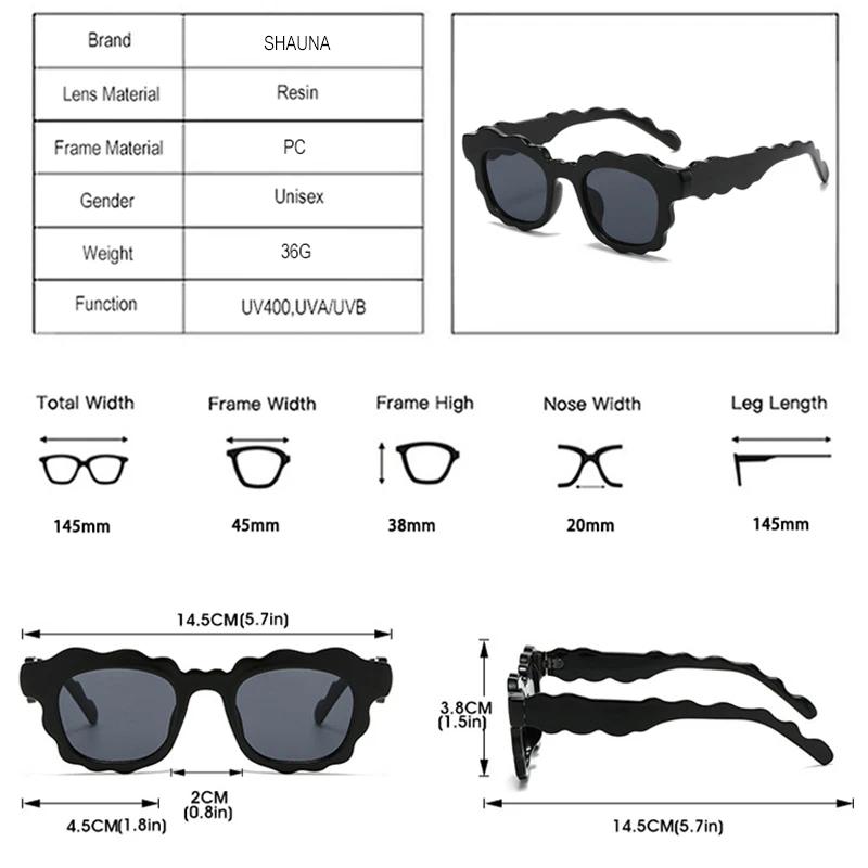 SHAUNA Fashion Irregular Square Jelly Color Sunglasses Women Clear Gradient Shades UV400 Men Trending Unique Sun Glasses