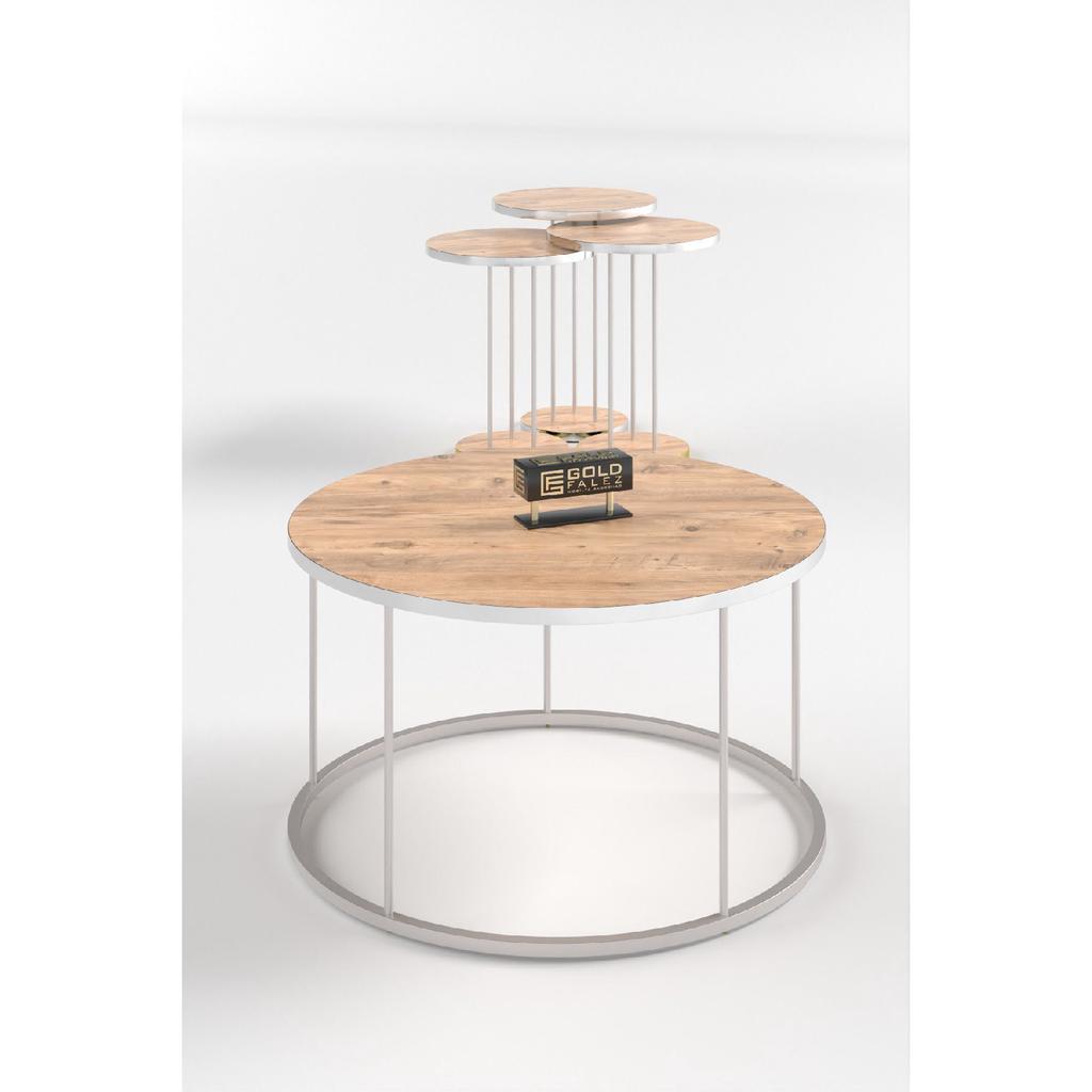 Coffee Table And Nesting Table Terra Silver White