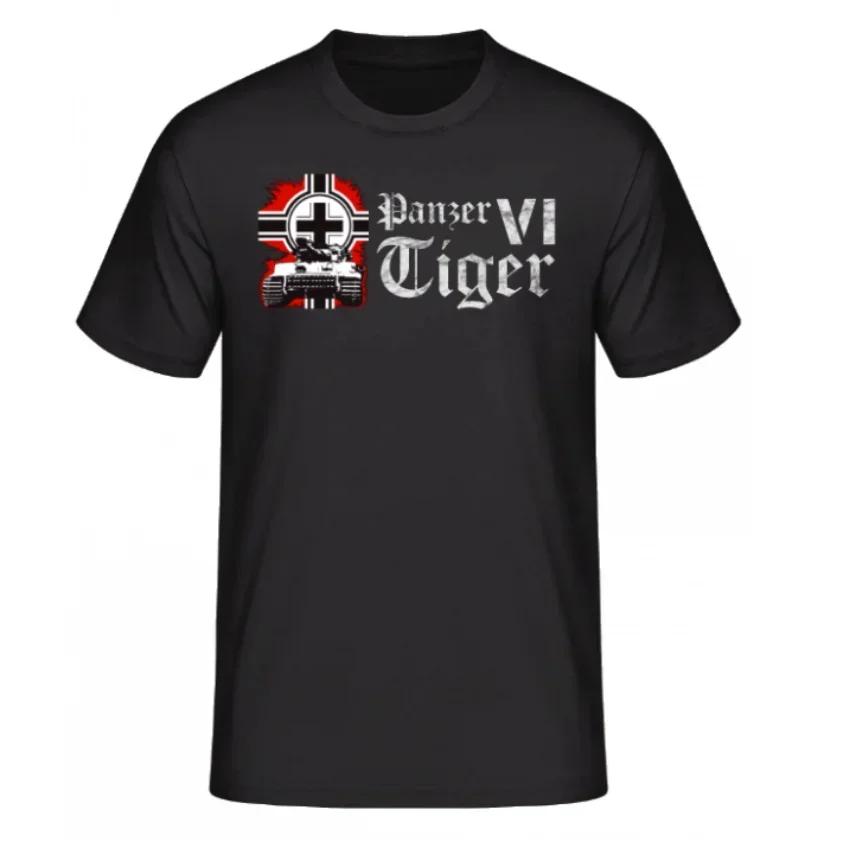 

Футболка Wehrmacht Panzer VI Tiger Tank Новая 100% Хлопок Круглый вырез Летняя с коротким рукавом Повседневная Мужская футболка Размер S3XL S