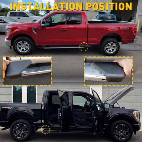 Left & Right Side Rear Running Board End Cap Fits Ford F-150 F-250 2015-