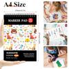 Marker Pad Drawing Sketch Paper 100 Sheets 50 Pages Mixed Media 130GSM Bleedproof SpiralBound Art Sketchbook for Alcohol Acryli
