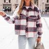 Neuer Herbst- und Winter Damen Karierter Kurzer Wolliger Dicker Mantel
