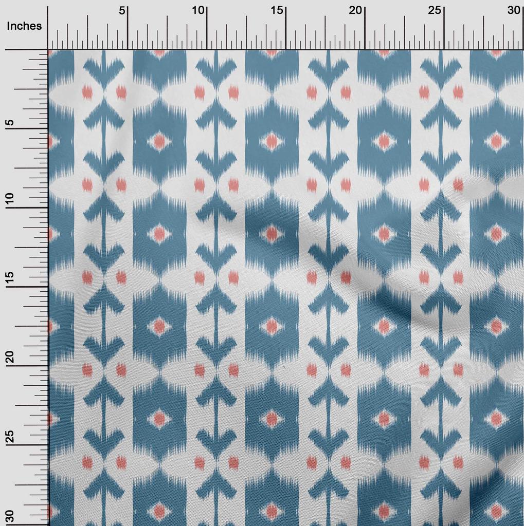 oneOone Cotton Flex Grayish Blue Fabric Ikat Sewing Craft Projects Fabric Prints By Yard 40 Inch