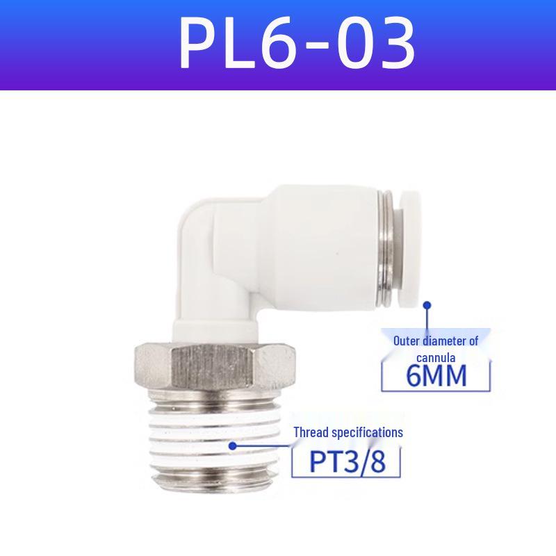 Yadake Pneumatic Threaded Quick Connect Elbow Fitting PL4/6/8/10/12-M5-01-02-03-04