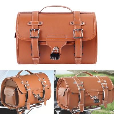 Motorcycle Universal Brown Large Capacity Waterproof Bags Side Tool Bag Rear Travel Luggage Seat Bag for Harley Honda Yamaha