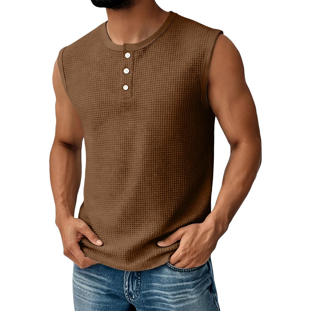 Men's Sleeveless Pocket Vest Men's Casual Fashion Sports Sleeveless Vest