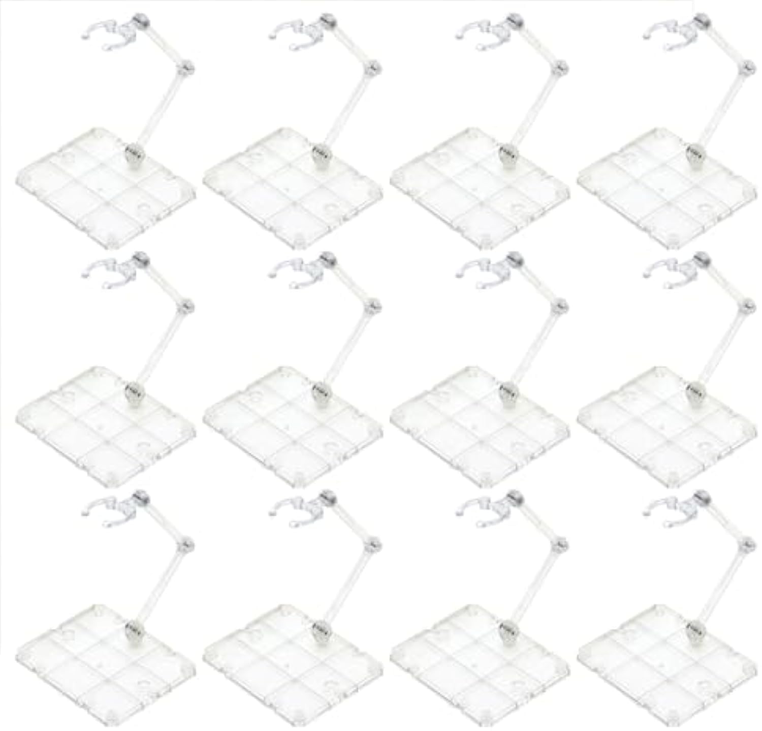 

Universal Plastic Model Kit Action Base 3mm Display Stand 1/144 180° Articulation Transparent Set of 12