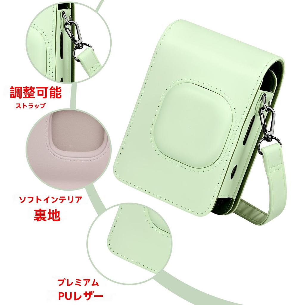 Protective Camera Case Compatible with Fujifilm Instax LiPLAY, 5-Sheet Magnetic Photo Frame, Instant Camera Accessories, PU Leather Bag with Detachabl