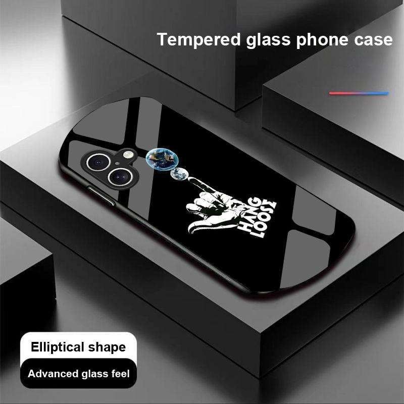Funny Devil Eyes For Apple IPhone 16 11 13 15 14 Pro Max 12 Mini 7 8 Plus XR X XS Elliptical Shaped Tempered Glass Phone Case