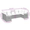 7-teiliges Gartensofa-Set mit Kissen Schwarzes Poly-Rattan