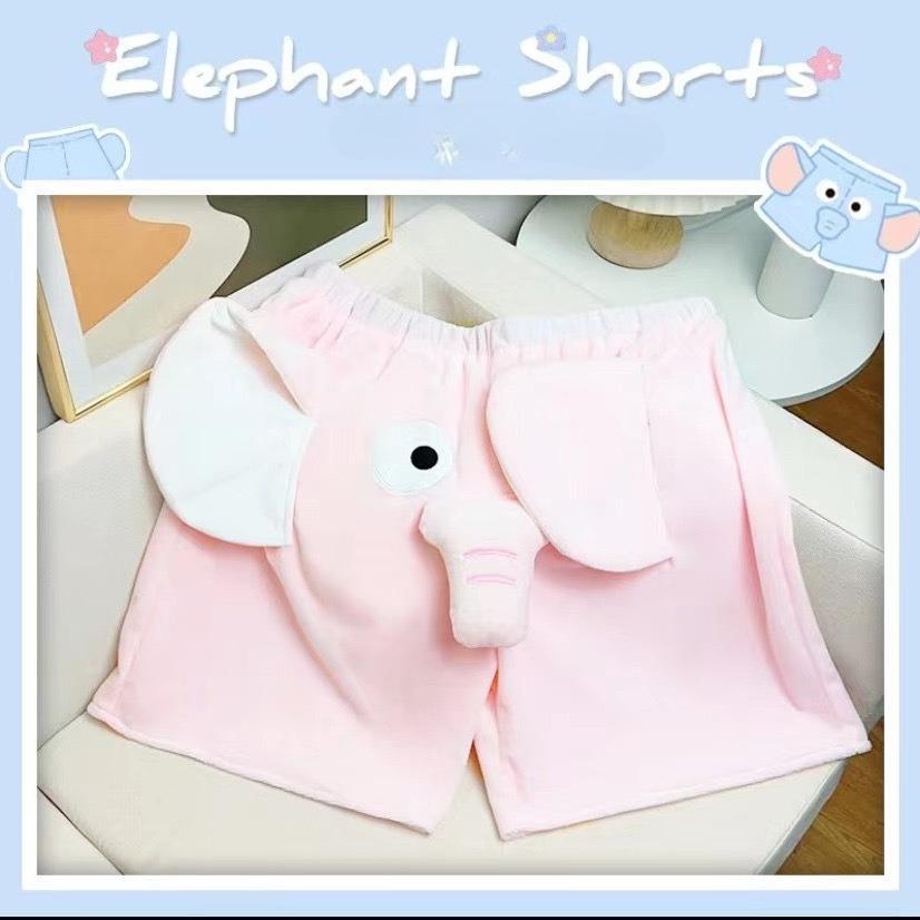 Elephant Shorts Casual Pants Slits Elastic Home Casual Shorts Pant
