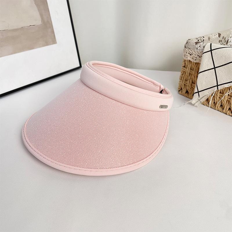 

Headband empty top hat children summer wide brim show face small sunscreen hat breathable outdoor riding shading basin hat