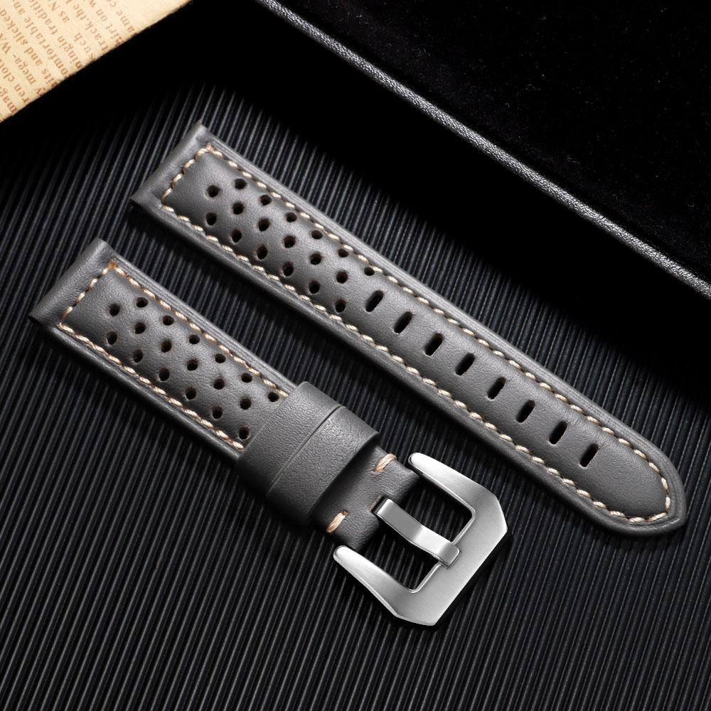 

18mm 20mm 22mm 24mm 26mm Handmade Cowhide Breathable Leather Watch Band for Panerai Men s Strap for Omega Watchband Accessories 18mm