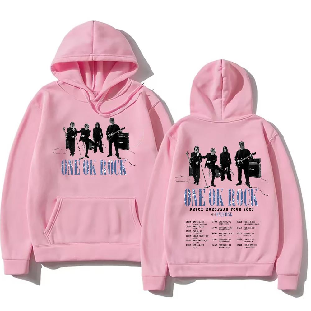 One Ok Rock Band Hip Hop Band Hoodies ONE OK ROCK Detox Europban Tour Sweatshirts Fall Men Women Two Sides Funko Pop Streetwear